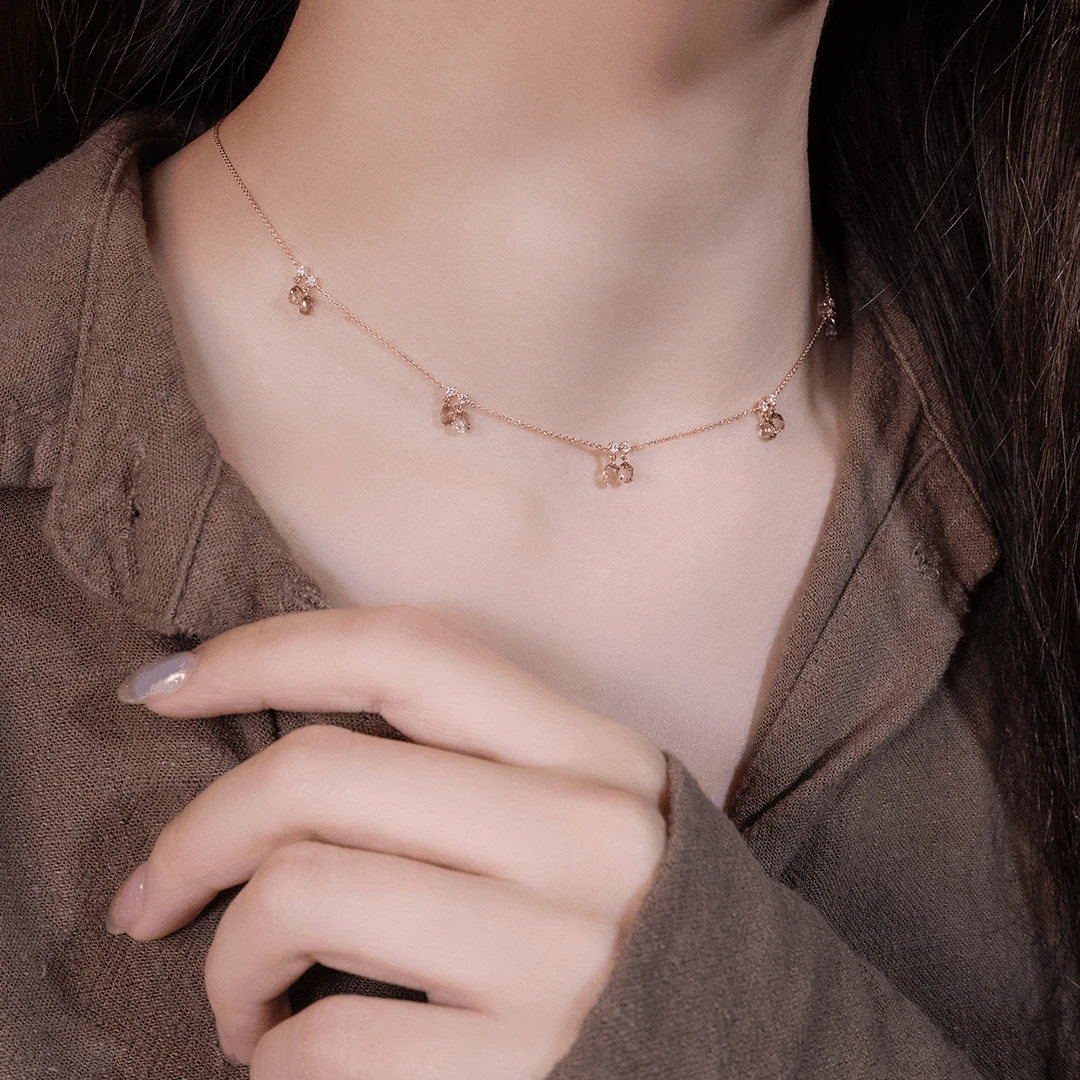 Ballerina briolette brown diamond necklace